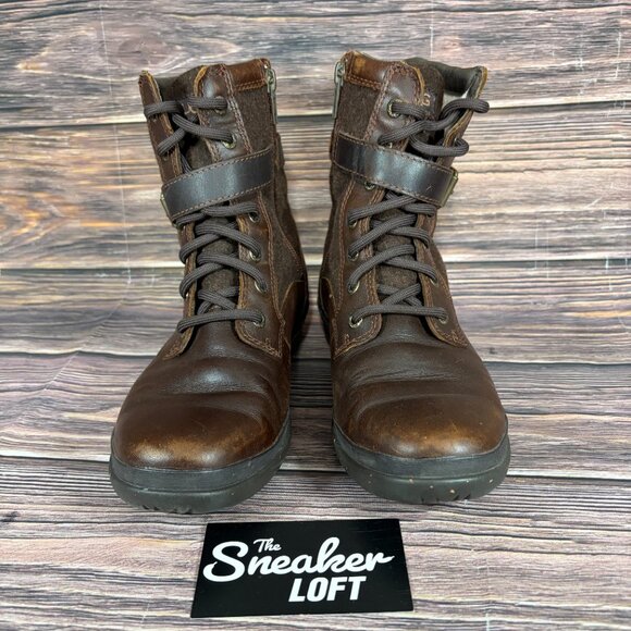 Ugg Women's Kesey Waterproof Brown Leather Lace Up Strap Boots Size 6.5 - Picture 2 of 8